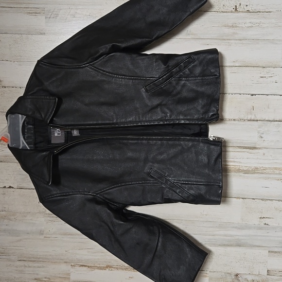 Vintage Wilson's Leather kids black leather